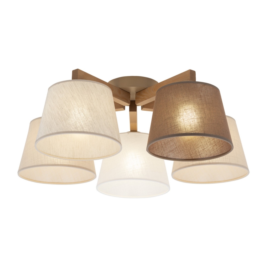Brilagi - Lampadario a plafone LATTE SABIA 5xE27/15W/230V pino/misto