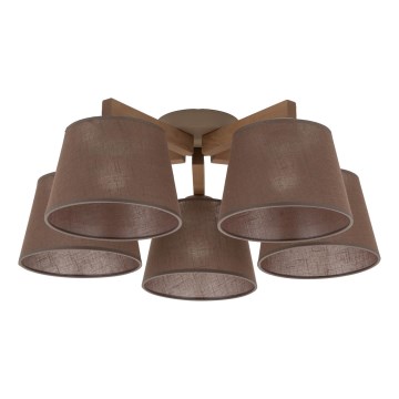 Brilagi - Lampadario a plafone LATTE SABIA 5xE27/60W/230V pino/marrone
