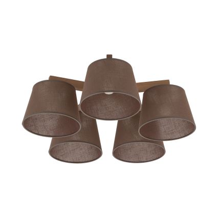 Brilagi - Lampadario a plafone LATTE SABIA 5xE27/60W/230V pino/marrone