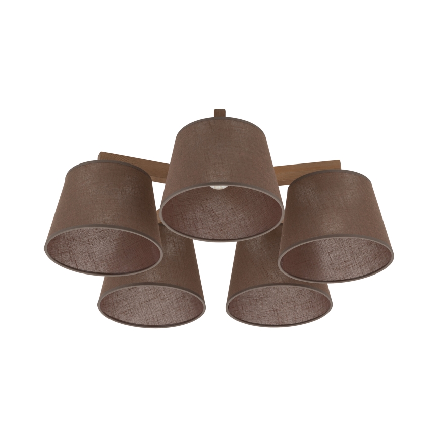 Brilagi - Lampadario a plafone LATTE SABIA 5xE27/60W/230V pino/marrone