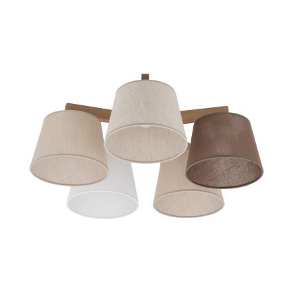 Brilagi - Lampadario a plafone LATTE SABIA 5xE27/60W/230V pino/misto