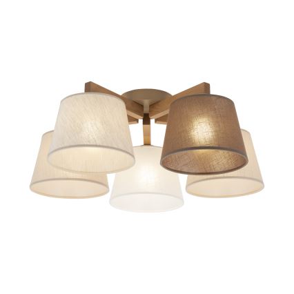 Brilagi - Lampadario a plafone LATTE SABIA 5xE27/60W/230V pino/misto