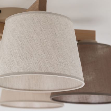 Brilagi - Lampadario a plafone LATTE SABIA 5xE27/60W/230V pino/misto