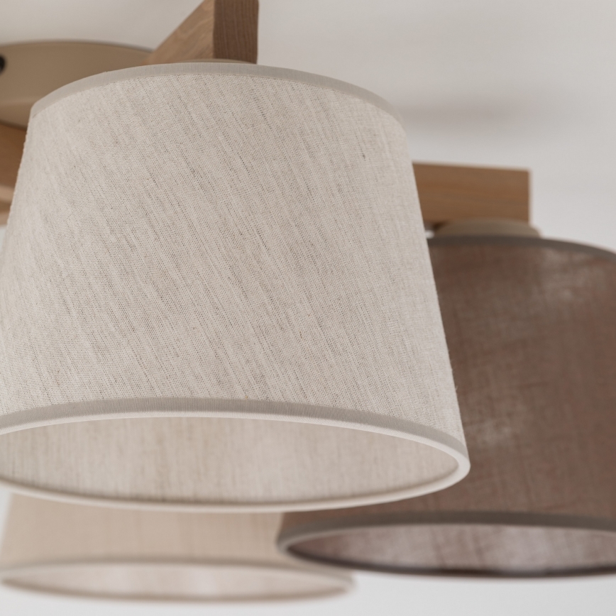 Brilagi - Lampadario a plafone LATTE SABIA 5xE27/60W/230V pino/misto