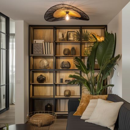 Brilagi - lampadario a plafone LED CERIA BOHO 1xE27/40W/230V Ø 50 cm nero/marrone