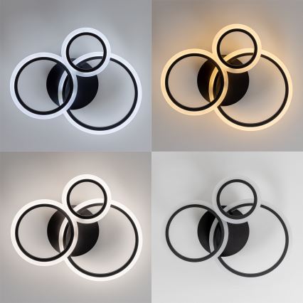 Brilagi - Lampadario a plafone LED dimmerabile ORBITS LED/40W/230V 3000-6500K nero + telecomando