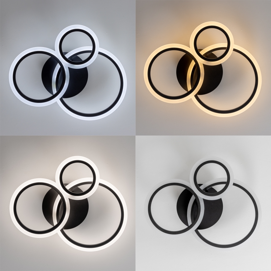 Brilagi - Lampadario a plafone LED dimmerabile ORBITS LED/40W/230V 3000-6500K nero + telecomando