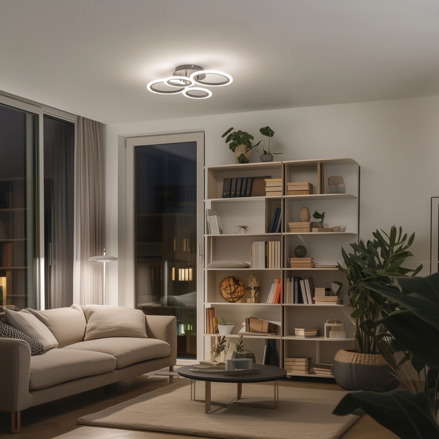 Brilagi - Lampadario a plafone LED dimmerabile ORBITS LED/50W/230V 3000-6500K antracite + telecomando