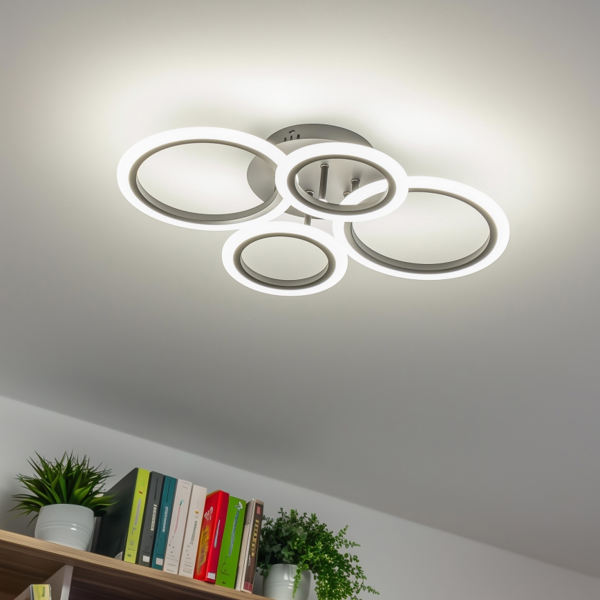 Brilagi - Lampadario a plafone LED dimmerabile ORBITS LED/50W/230V 3000-6500K antracite + telecomando