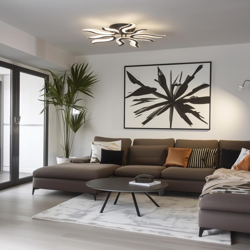 Brilagi - Lampadario a plafone LED dimmerabile TWIST LED/65W/230V 3000-6500K nero + telecomando