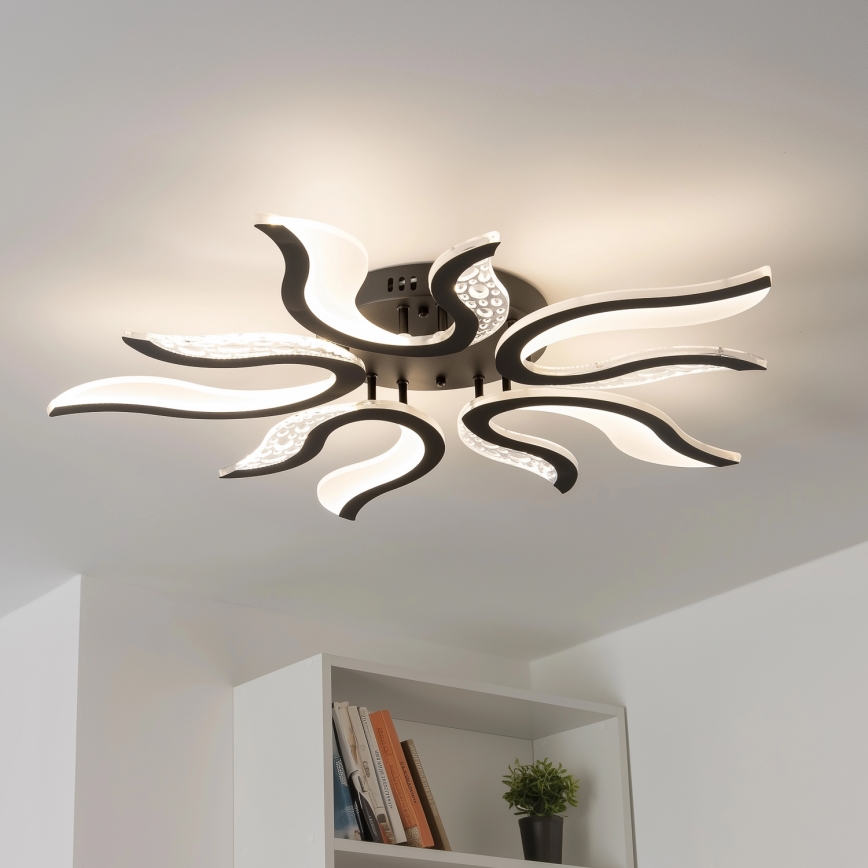 Brilagi - Lampadario a plafone LED dimmerabile TWIST LED/65W/230V 3000-6500K nero + telecomando