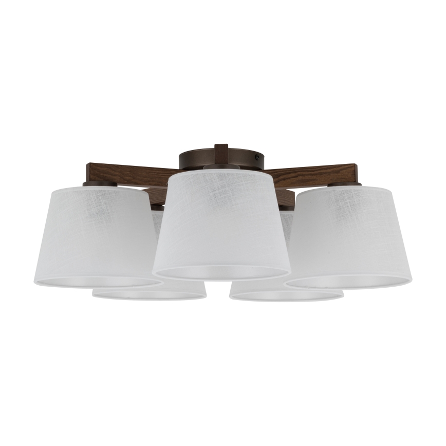 BRILAGI - Lampadario a plafone LED LATTE 5xE27/15W/230V pino/bianco