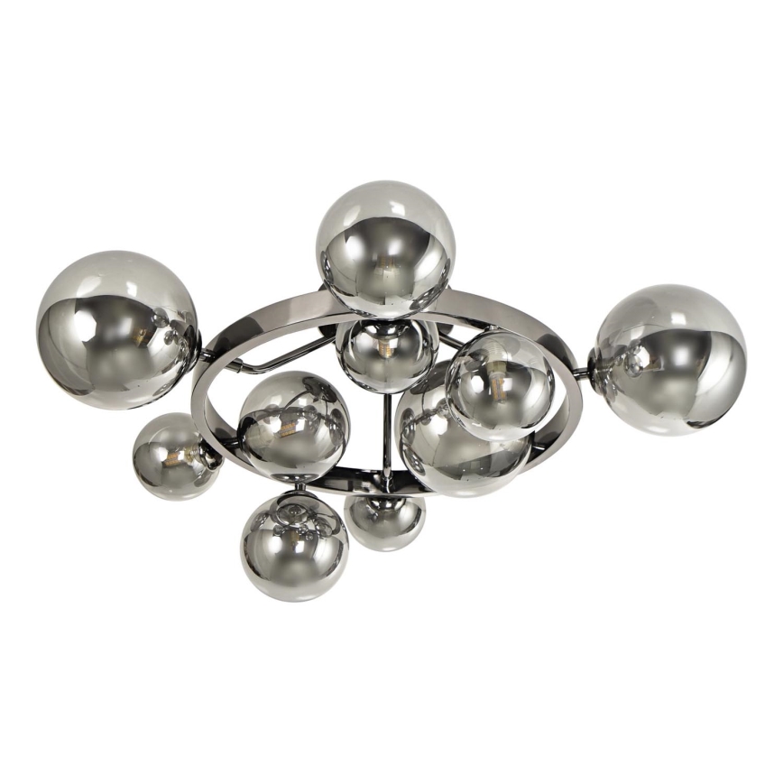 Brilagi - Lampadario a plafone LED MILLA 10xG9/3W/230V cromo lucido/fumé