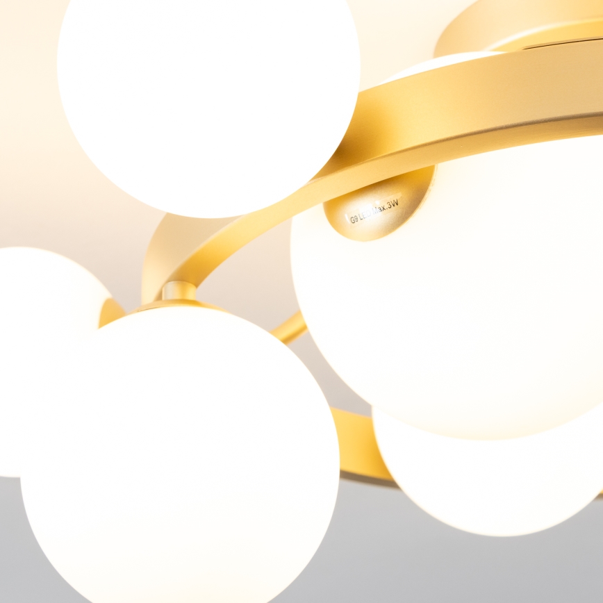 Brilagi - Lampadario a plafone LED MILLA 10xG9/3W/230V oro/bianco