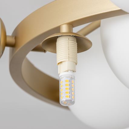 Brilagi - Lampadario a plafone LED MILLA 10xG9/3W/230V oro/bianco