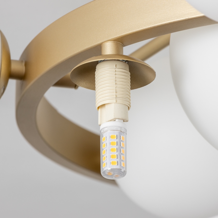 Brilagi - Lampadario a plafone LED MILLA 10xG9/3W/230V oro/bianco