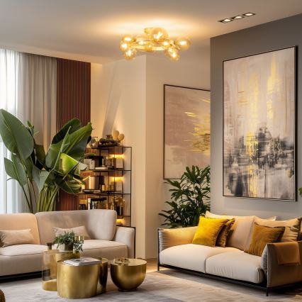 Brilagi - Lampadario a plafone LED MILLA 10xG9/3W/230V oro