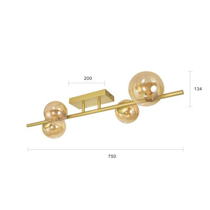 Brilagi - Lampadario a plafone LED MILLA 4xG9/3W/230V oro