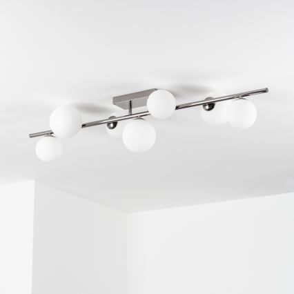 Brilagi - Lampadario a plafone LED MILLA 7xG9/3W/230V nero cromato/bianco