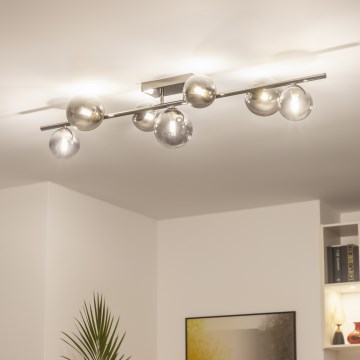 Brilagi - Lampadario a plafone LED MILLA 7xG9/3W/230V nero cromato/fumé