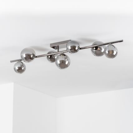 Brilagi - Lampadario a plafone LED MILLA 7xG9/3W/230V nero cromato/fumé