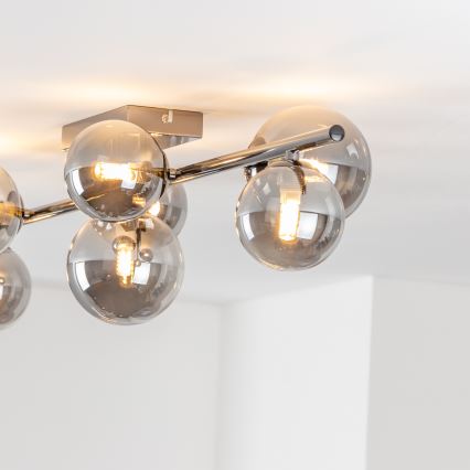 Brilagi - Lampadario a plafone LED MILLA 7xG9/3W/230V nero cromato/fumé