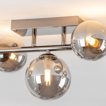 Brilagi - Lampadario a plafone LED MILLA 7xG9/3W/230V nero cromato/fumé