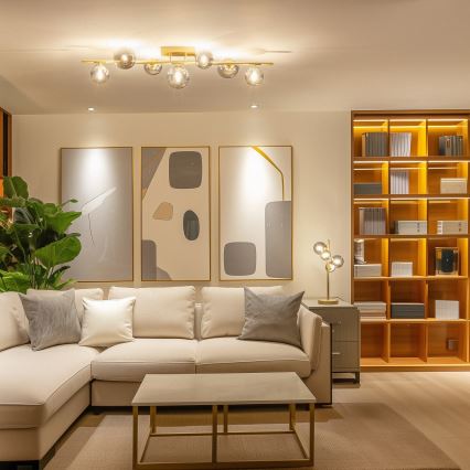 Brilagi - Lampadario a plafone LED MILLA 7xG9/3W/230V oro/fumé