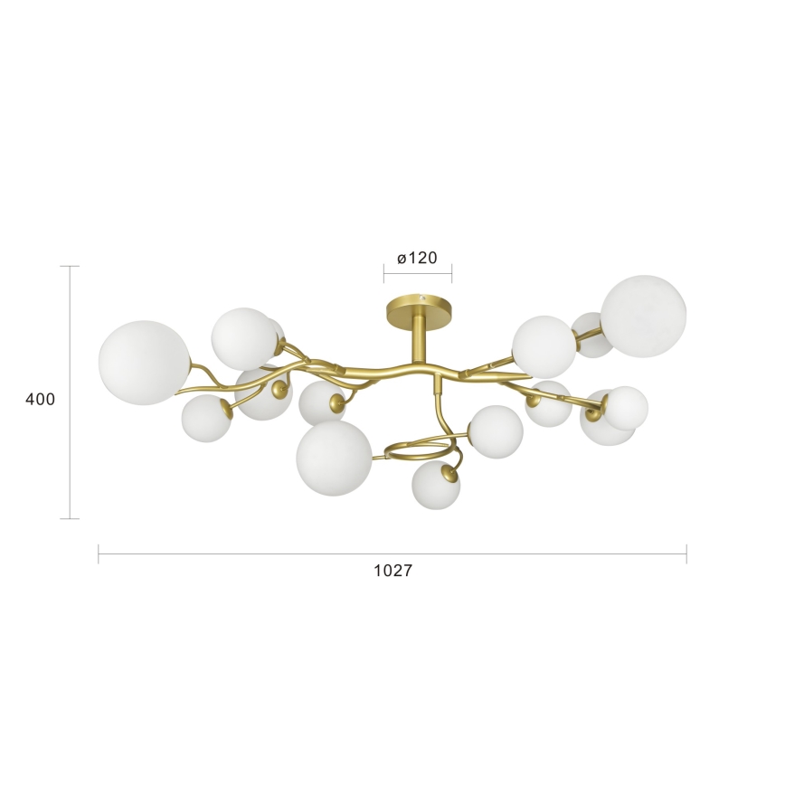 Brilagi - Lampadario a plafone LED MISTEL 15xG9/3W/230V oro/bianco