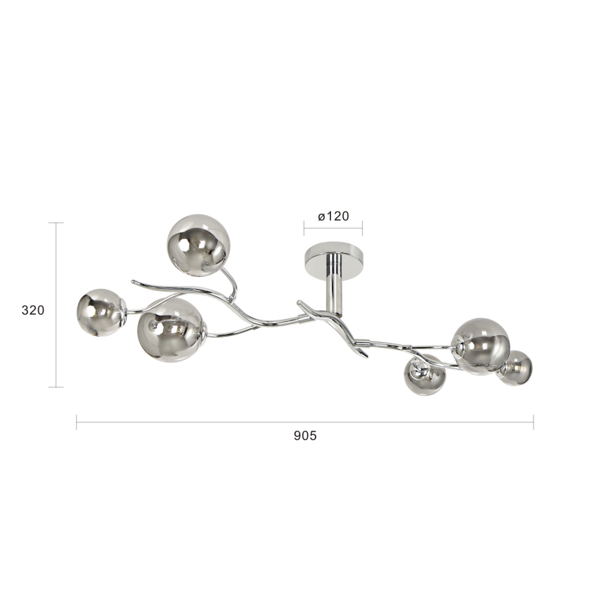 Brilagi - Lampadario a plafone LED MISTEL 6xG9/3W/230V cromo lucido/fumé