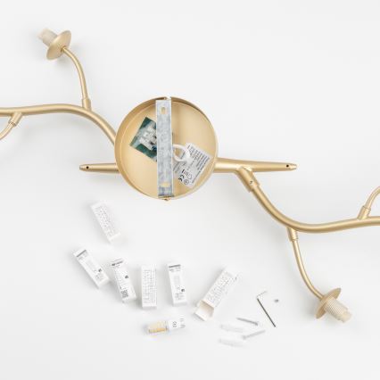 Brilagi - Lampadario a plafone LED MISTEL 6xG9/3W/230V oro/bianco