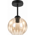 BRILAGI - Lampadario a plafone LED RETRO GLASS 1xE27/60W/230V Ø 18 cm nero/fumé beige
