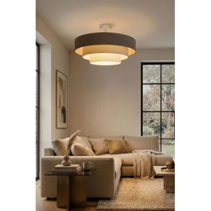 Brilagi - Lampadario a plafone LUNETA 3xE27/60W/230V Ø 80 cm grigio/crema/bianco