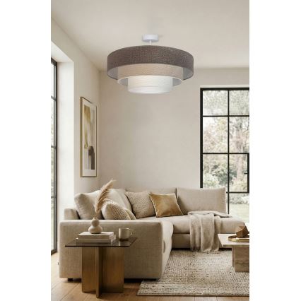 Brilagi - Lampadario a plafone LUNETA 3xE27/60W/230V Ø 80 cm grigio/crema/bianco