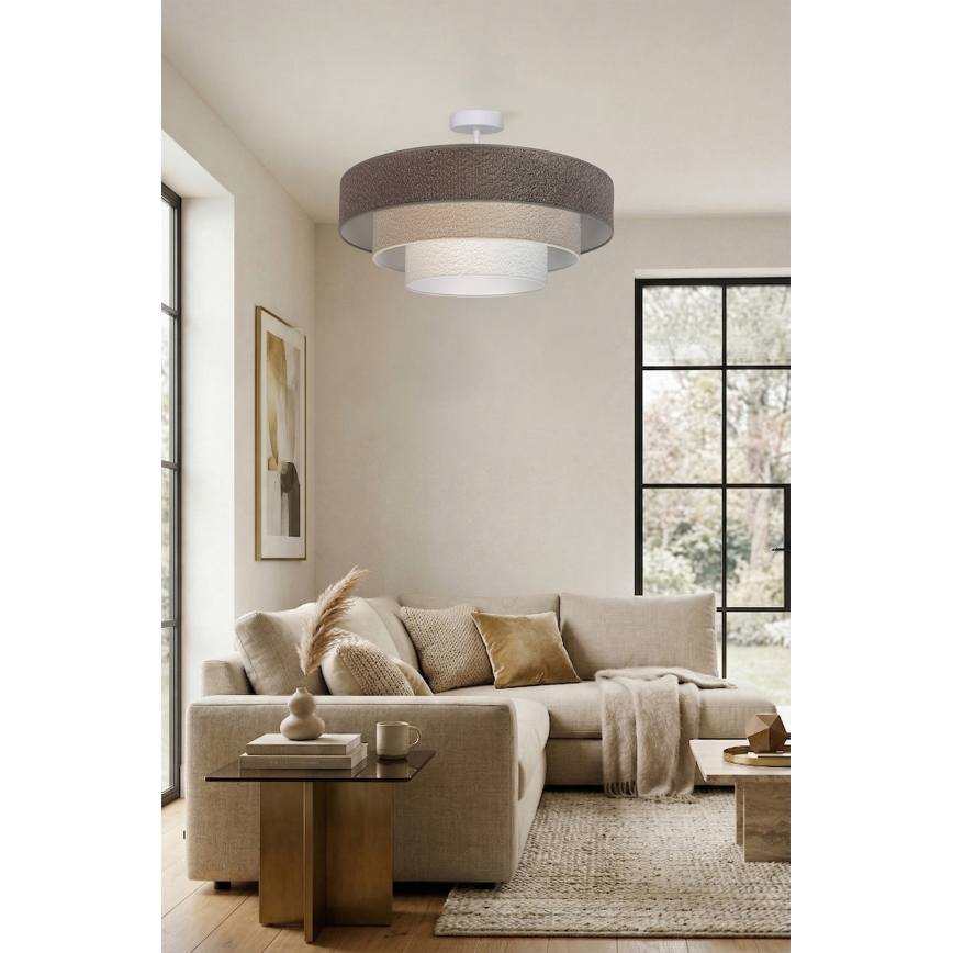 Brilagi - Lampadario a plafone LUNETA 3xE27/60W/230V Ø 80 cm grigio/crema/bianco