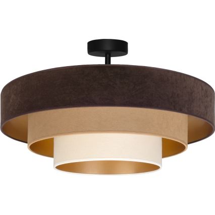 Brilagi - Lampadario a plafone LUNETA, 3xE27/60W/230V, Ø 80 cm, marrone/beige/crema