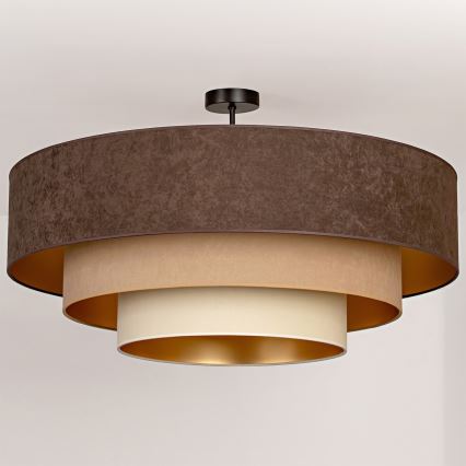 Brilagi - Lampadario a plafone LUNETA, 3xE27/60W/230V, Ø 80 cm, marrone/beige/crema