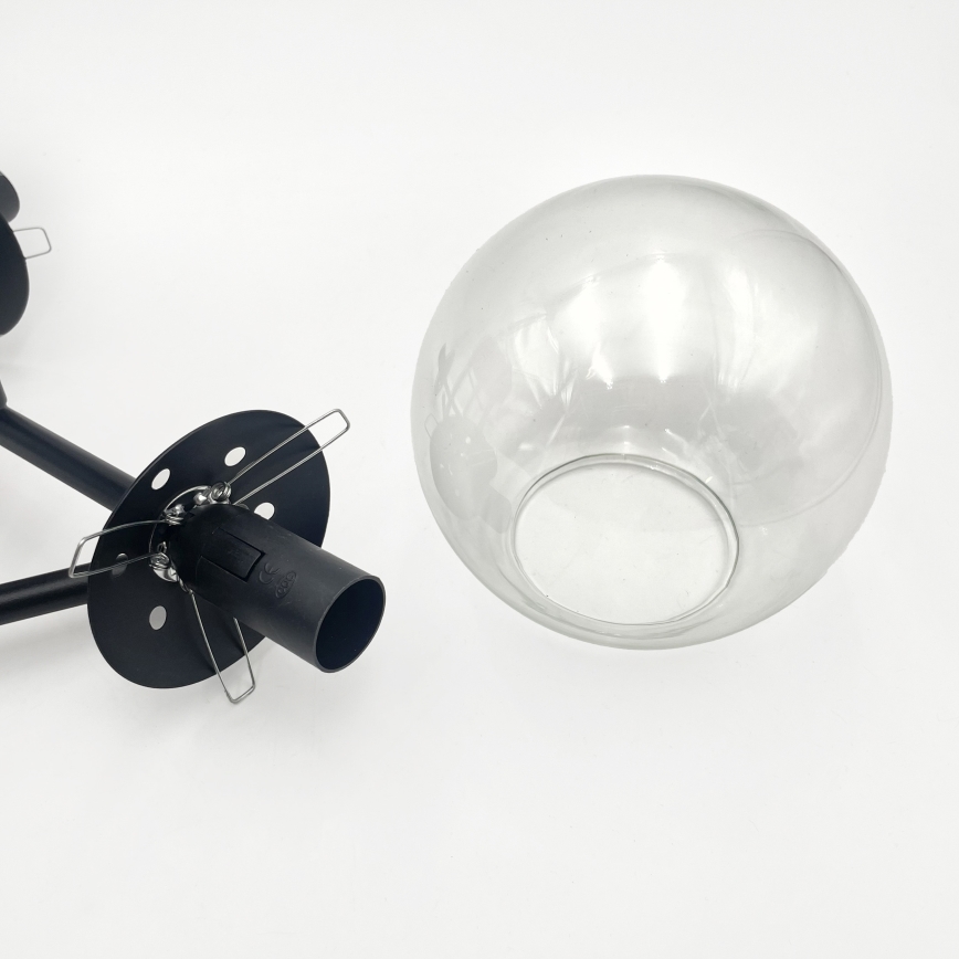 Brilagi - Lampadario a plafone MALIVA 3xE14/15W/230V nero/trasparente