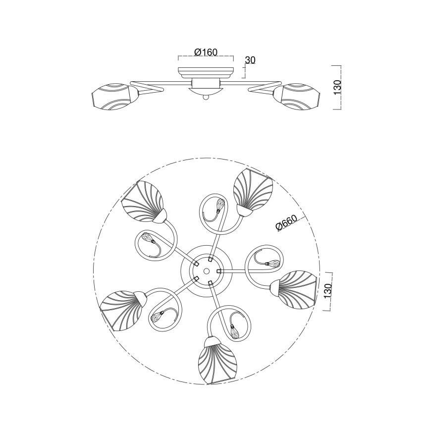 Brilagi - Lampadario a plafone MEGAPOLIS 5xE14/60W/230V cromo lucido