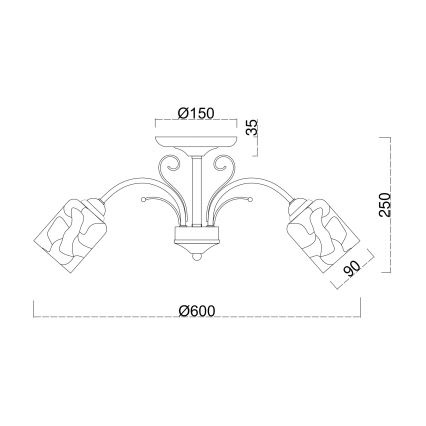 Brilagi - Lampadario a plafone MEGAPOLIS 5xE14/60W/230V oro