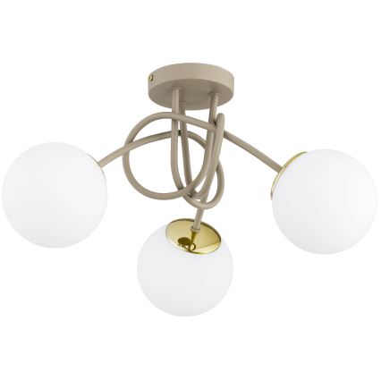Brilagi - Lampadario a plafone MILO ECRU 3xE27/60W/230V beige/oro