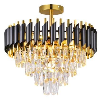 Brilagi - Lampadario a soffitto ECLIPSE 7xE14/10W/230V Ø 48 cm nero/oro