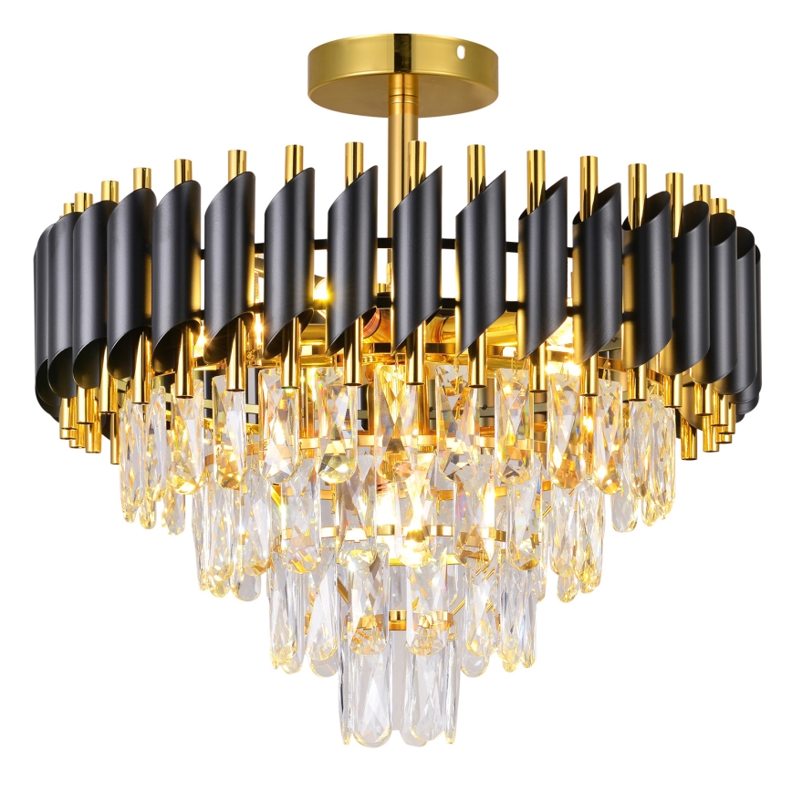 Brilagi - Lampadario a soffitto ECLIPSE 7xE14/10W/230V Ø 48 cm nero/oro