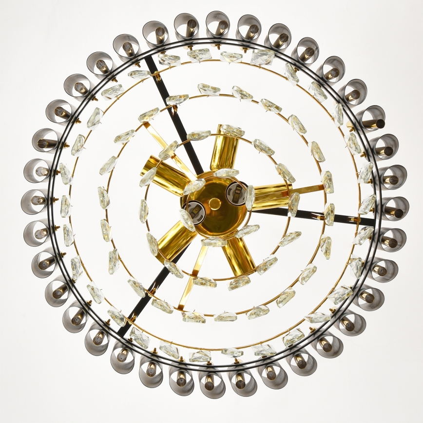 Brilagi - Lampadario a soffitto ECLIPSE 7xE14/10W/230V Ø 48 cm nero/oro