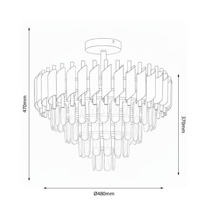 Brilagi - Lampadario a soffitto ECLIPSE 7xE14/10W/230V Ø 48 cm nero/oro
