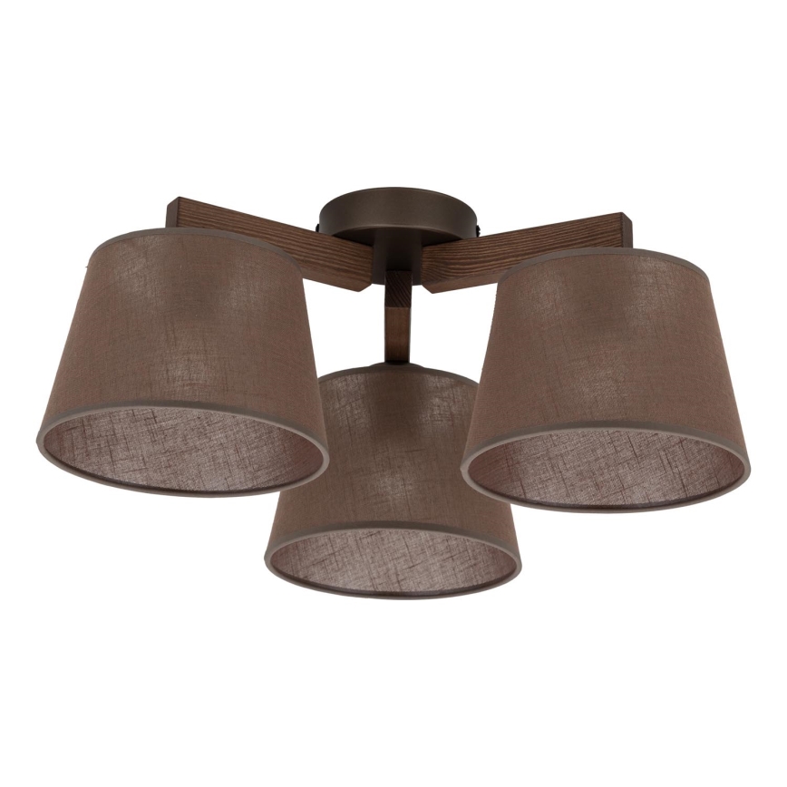 Brilagi - Lampadario a soffitto LATTE 3xE27/15W/230V pino/marrone