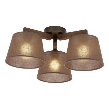 Brilagi - Lampadario a soffitto LATTE 3xE27/15W/230V pino/marrone