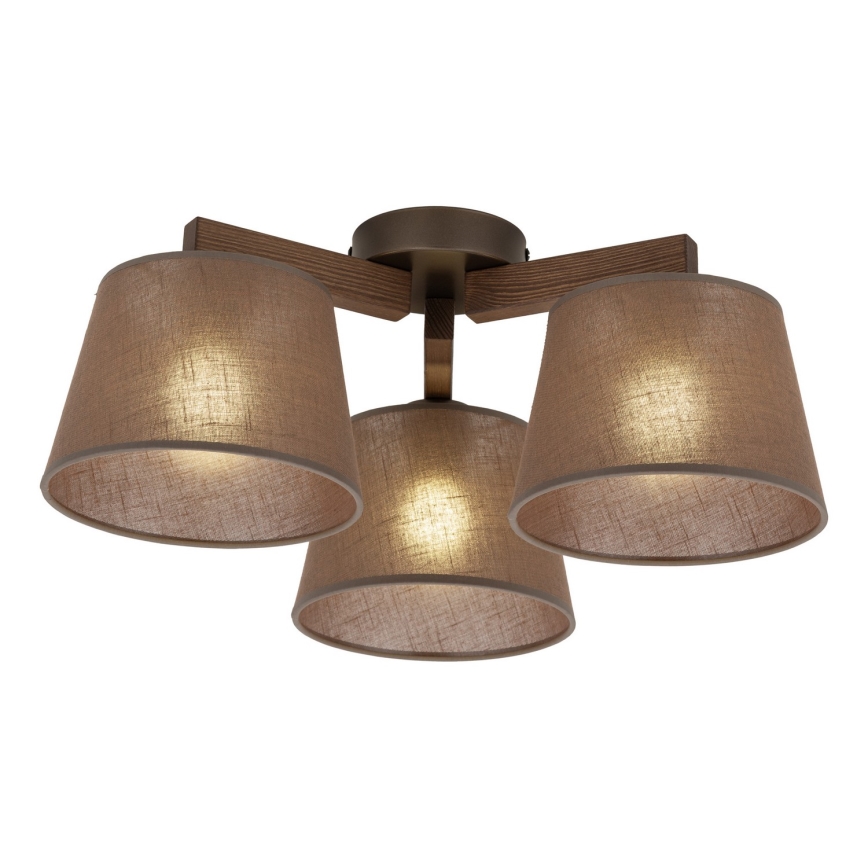 Brilagi - Lampadario a soffitto LATTE 3xE27/15W/230V pino/marrone