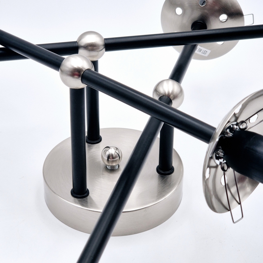 Brilagi - Lampadario a soffitto MALIVA 6xE14/15W/230V cromo satinato/fumé