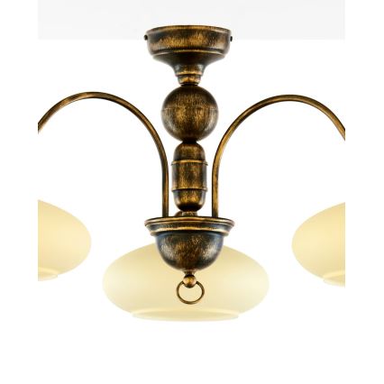 Brilagi - Lampadario a soffitto MOLLERO 3xE27/15W/230V Ø 84 cm bronzo/patina